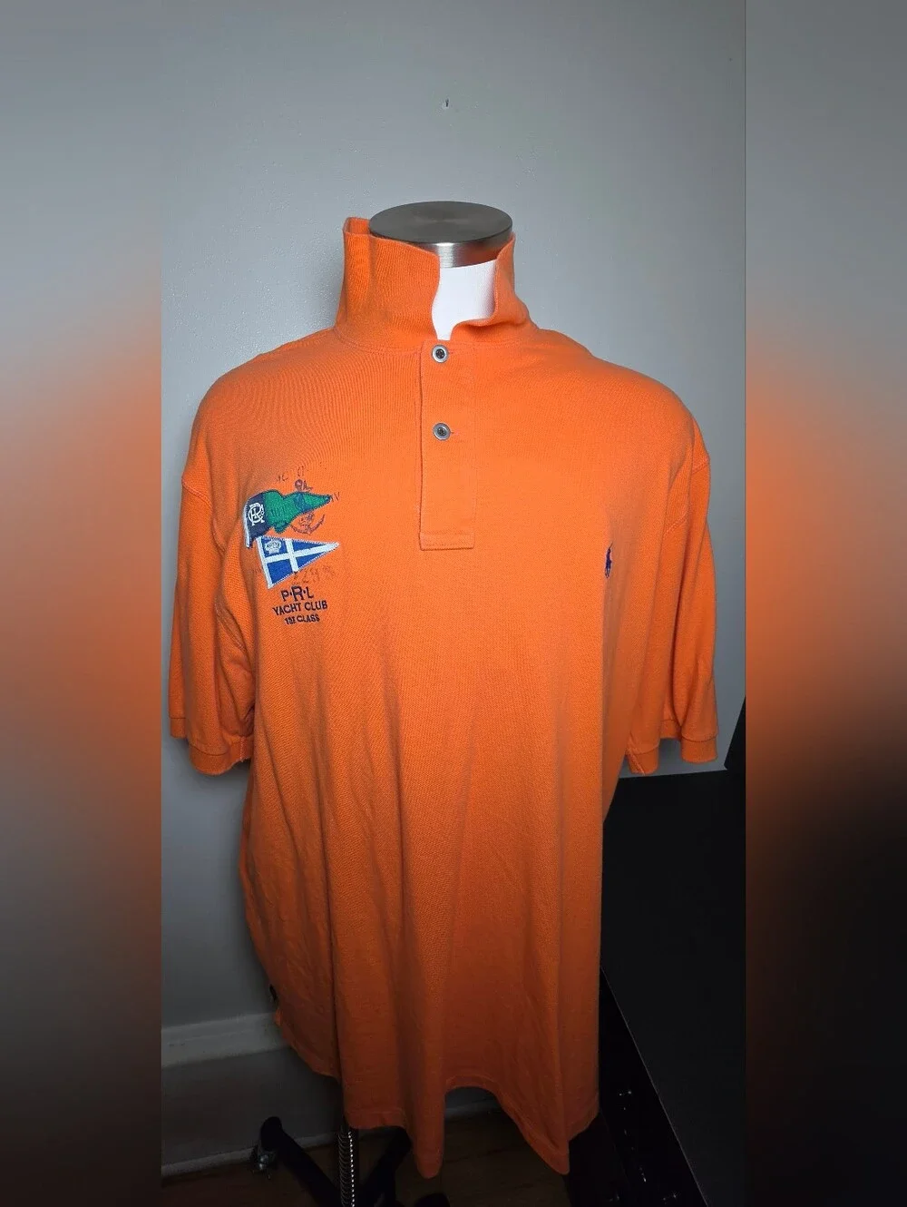 Polo by Ralph Lauren Orange Short-Sleeve Polo with Yacht Club Embroidery